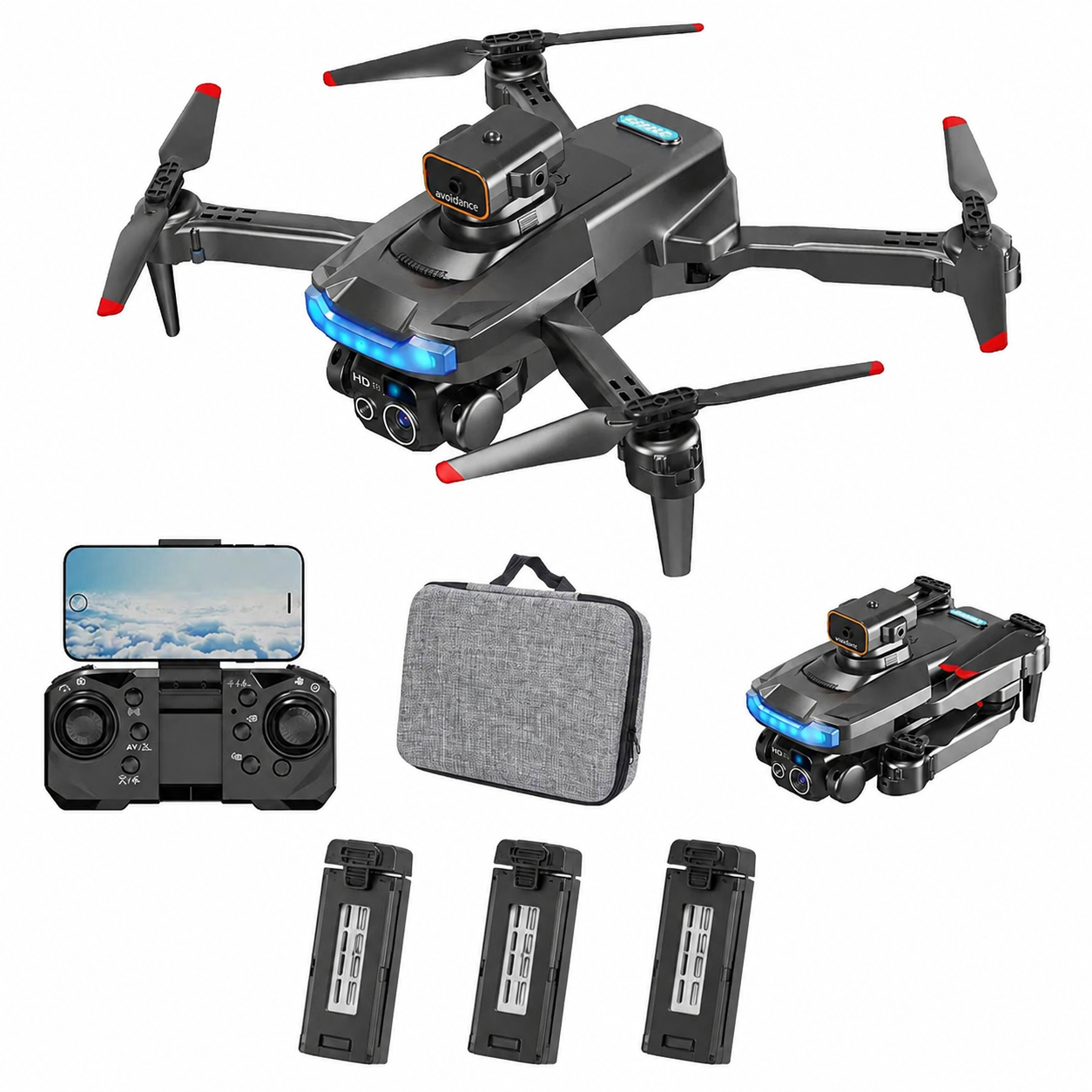 P15 PRO GPS დრონი – Brushless ძრავები, ორმაგი 1080P კამერა, 3 ბატარეა, დაბრკოლებების არიდება