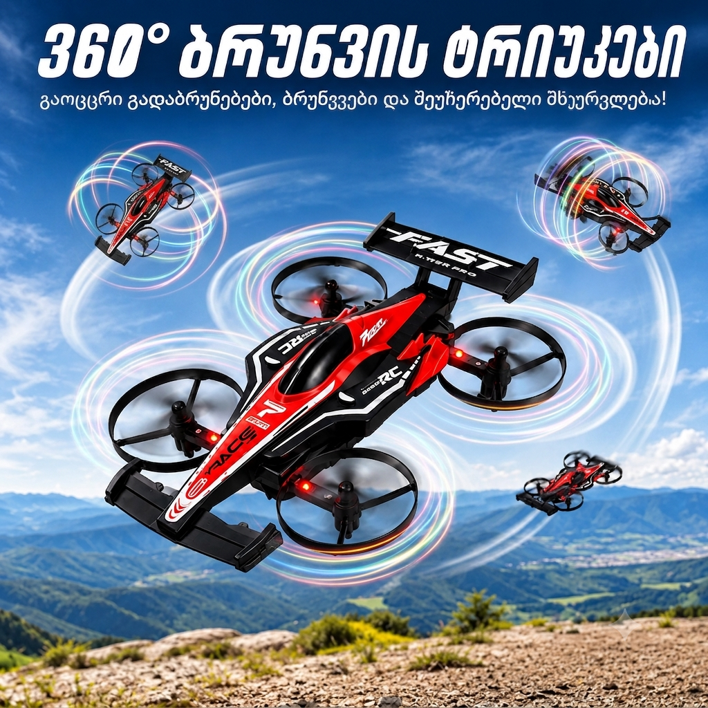 2-in-1 RC მანქანა და დრონი ფოტო 2